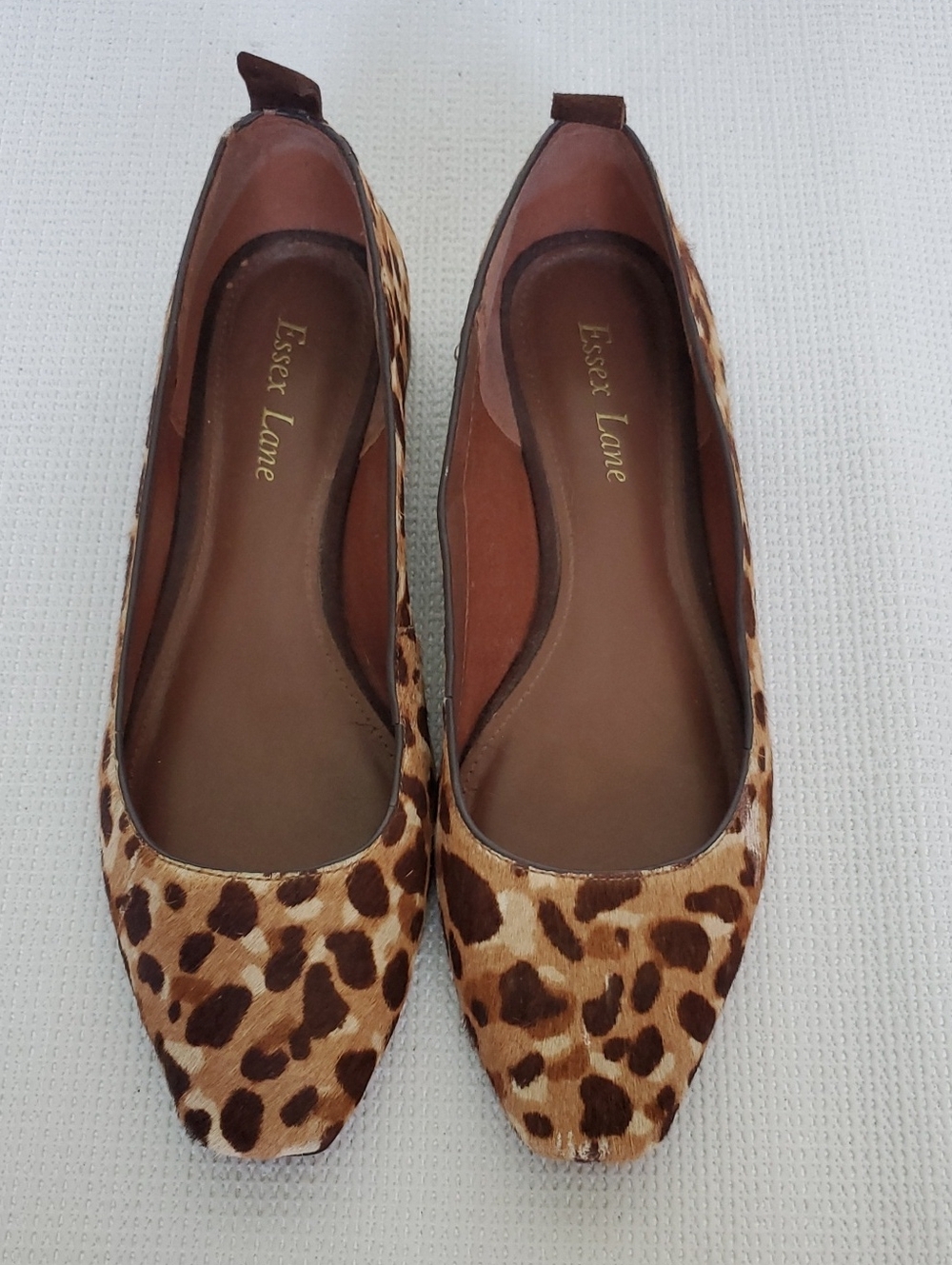Essex Lane Leopard Print Heeled Flats - Brown/Tan